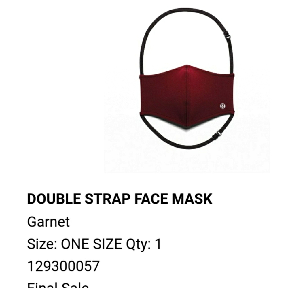 Lululemon double strap face mask